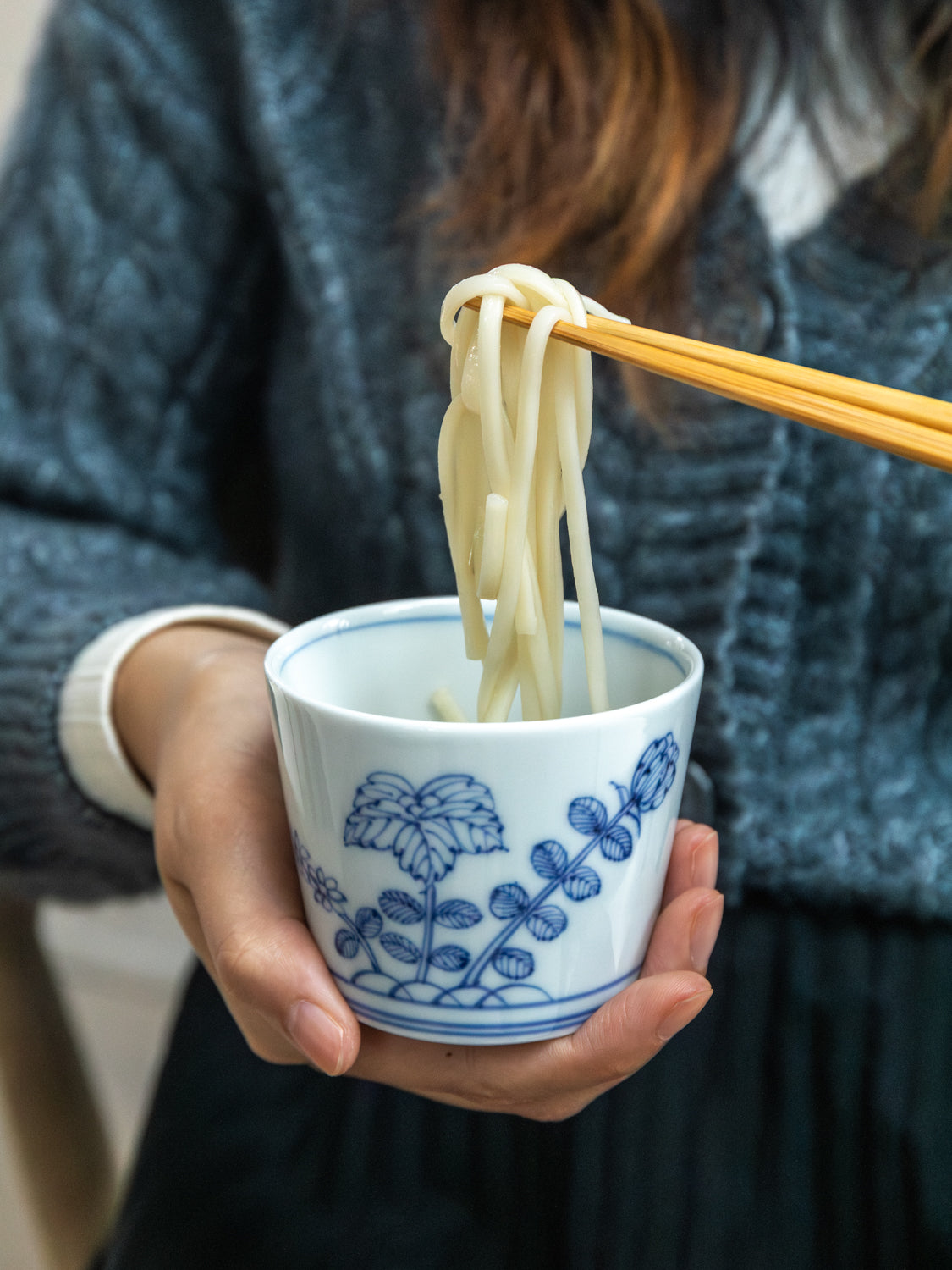 Sometsuke Choko Cup - Early Spring Flowers