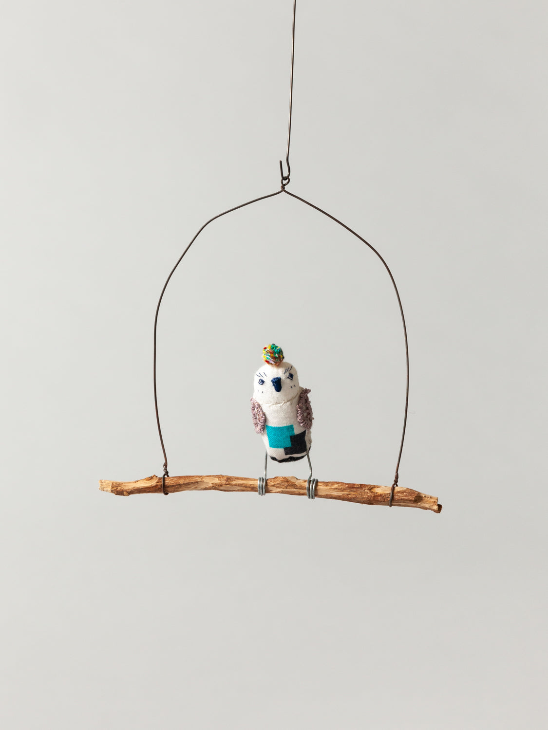 Roost Wire Bird Mobile - Blue Owl