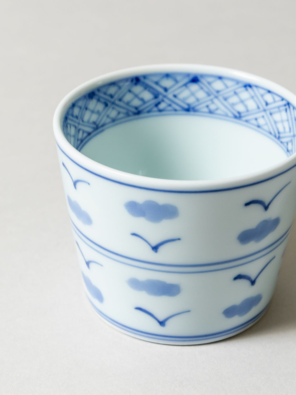 Sometsuke Choko Cup - Hawk in Clouds