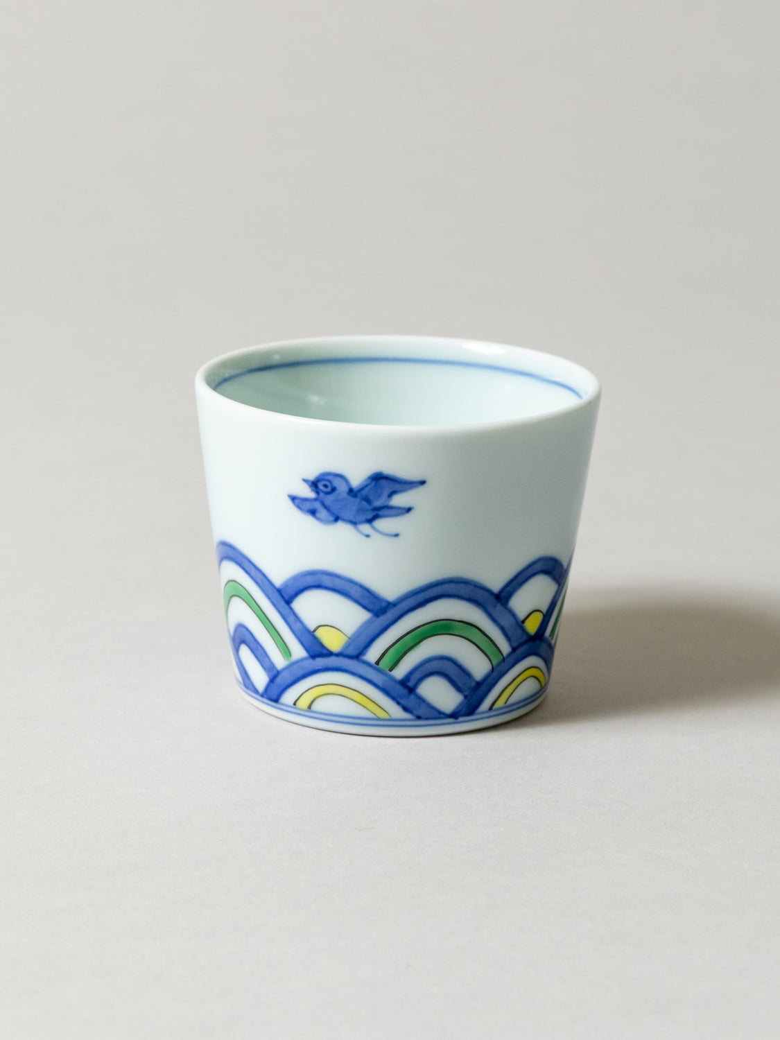 Sometsuke Choko Cup - Seigaiha Chidori