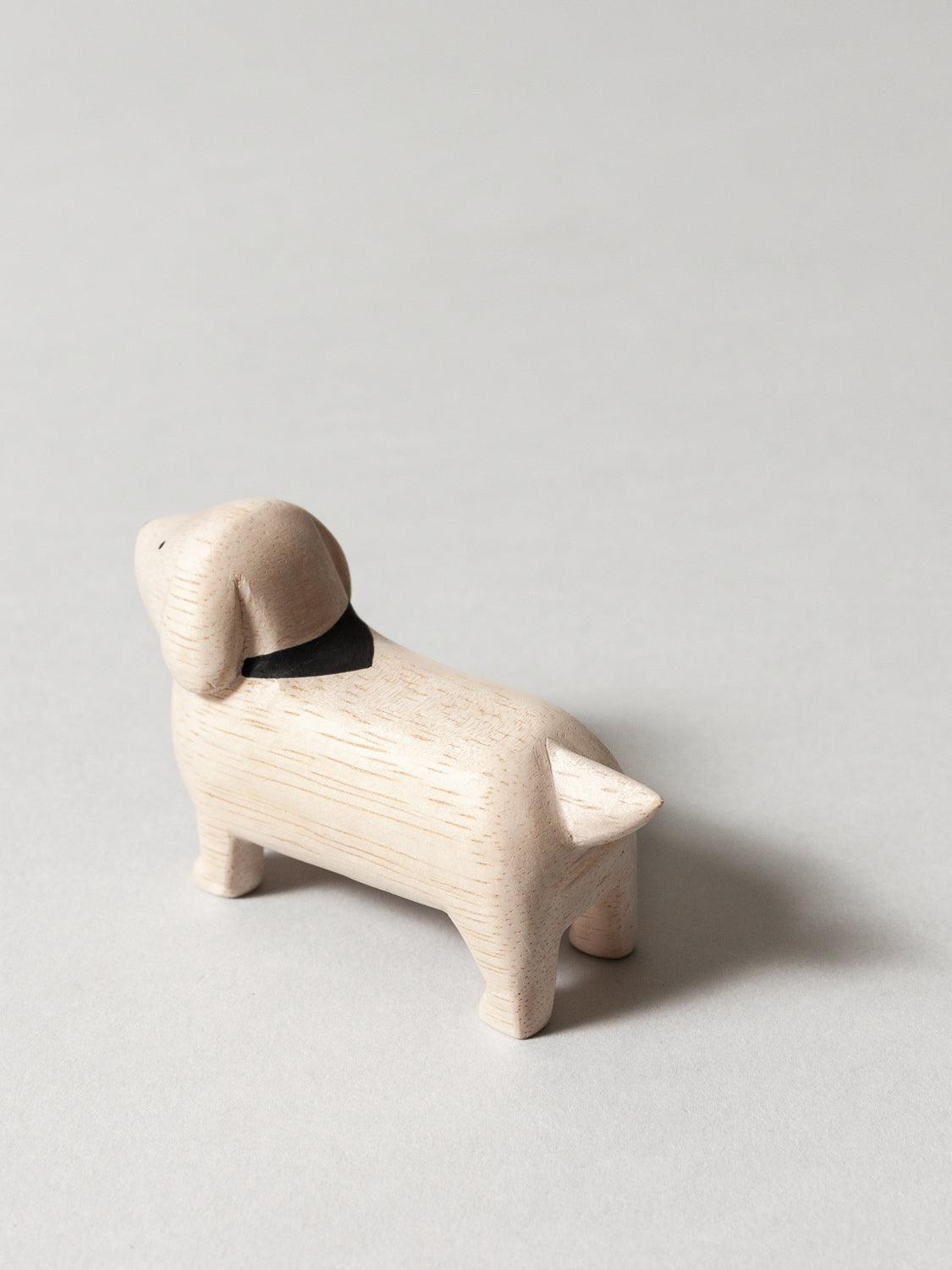 Wooden Animal - Dachshund, White