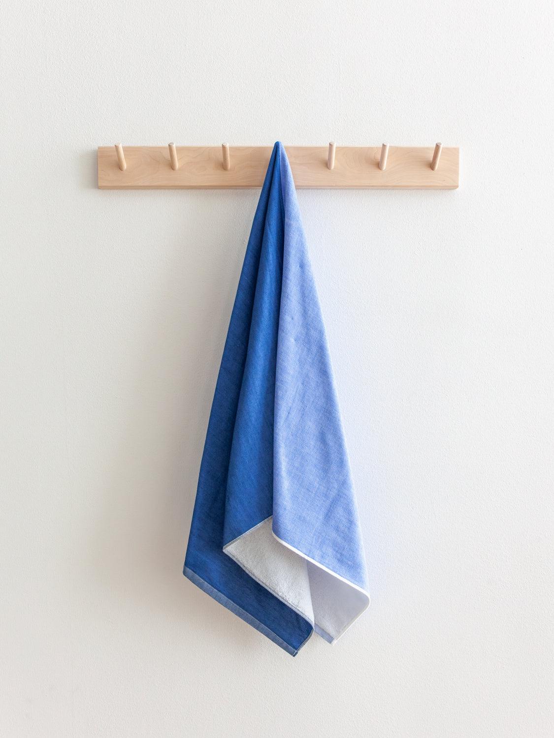 Two-Tone Chambray Towel - Blue