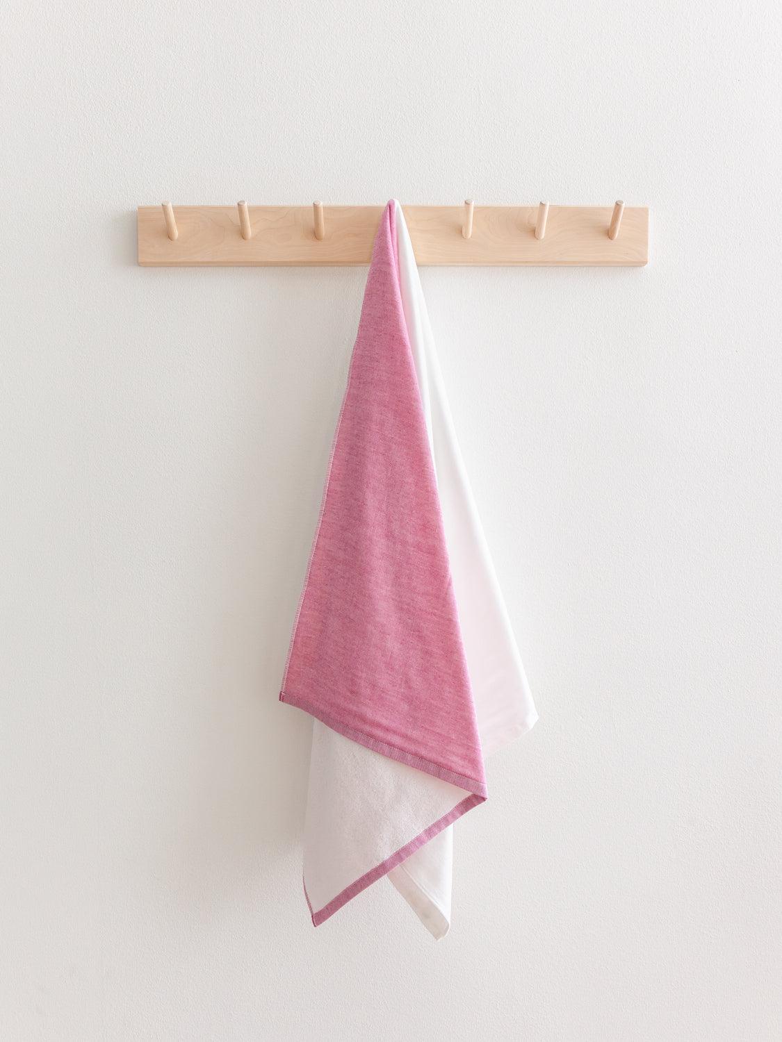 Two Tone Chambray Towel - Pink