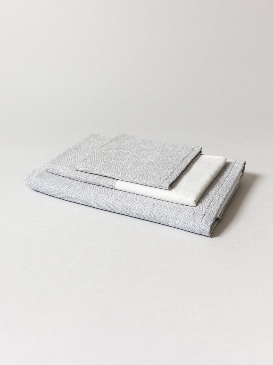 Two-Tone Chambray Towel - Black