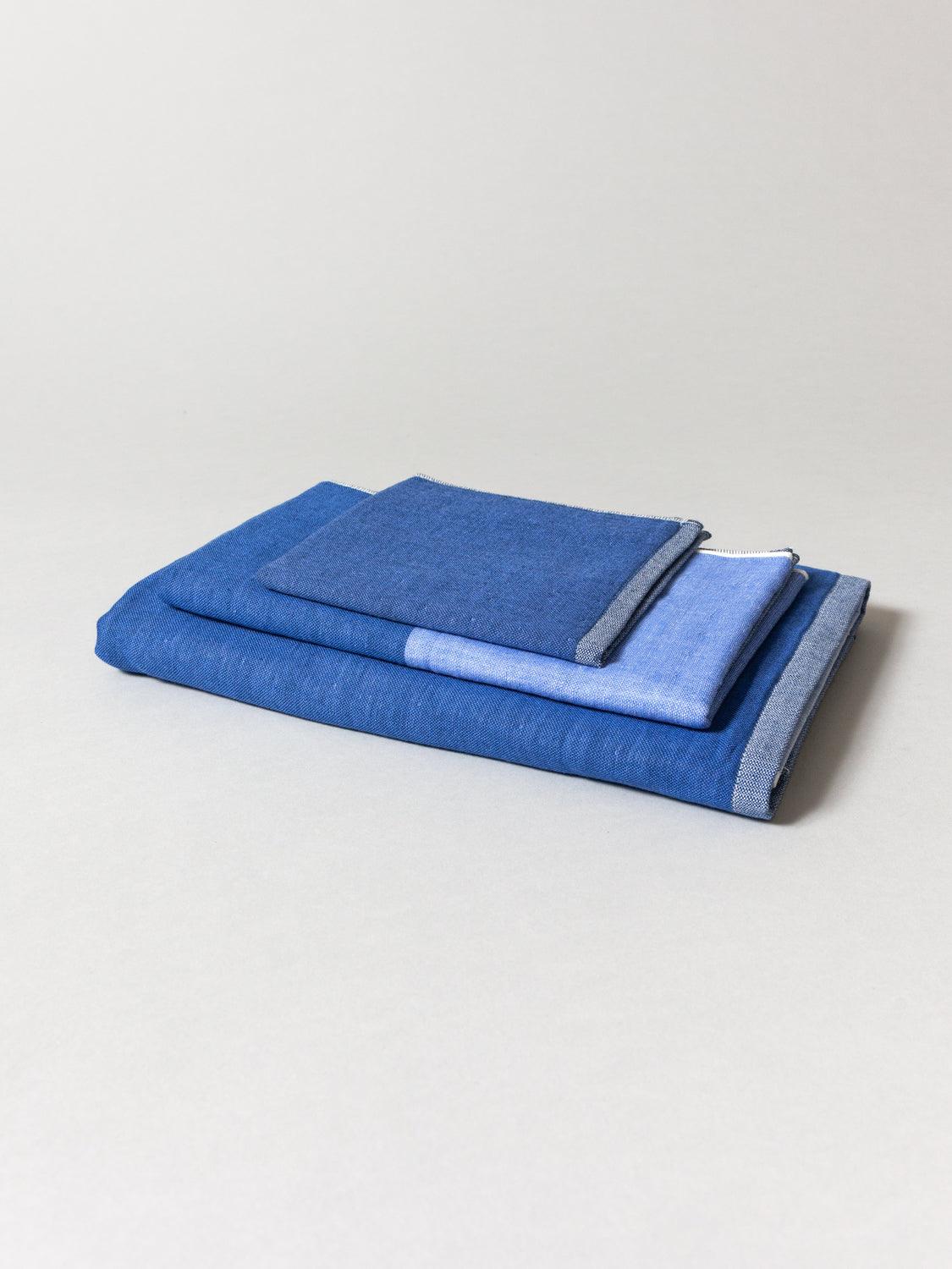 Two-Tone Chambray Towel - Blue