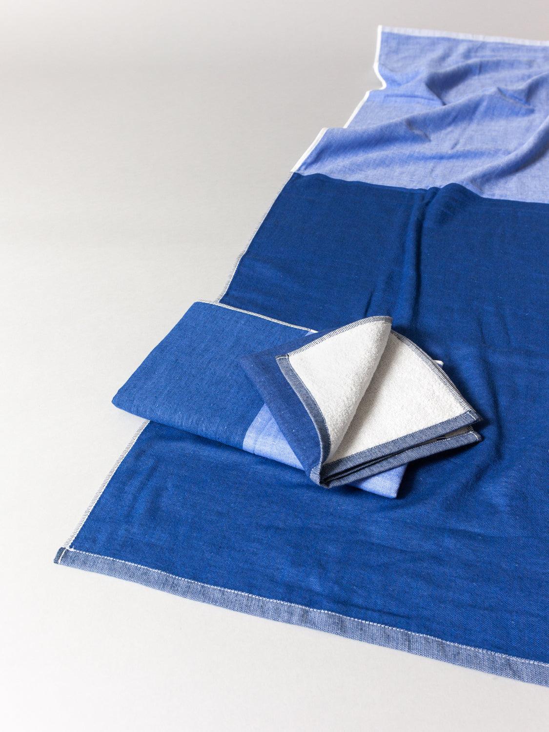 Two-Tone Chambray Towel - Blue