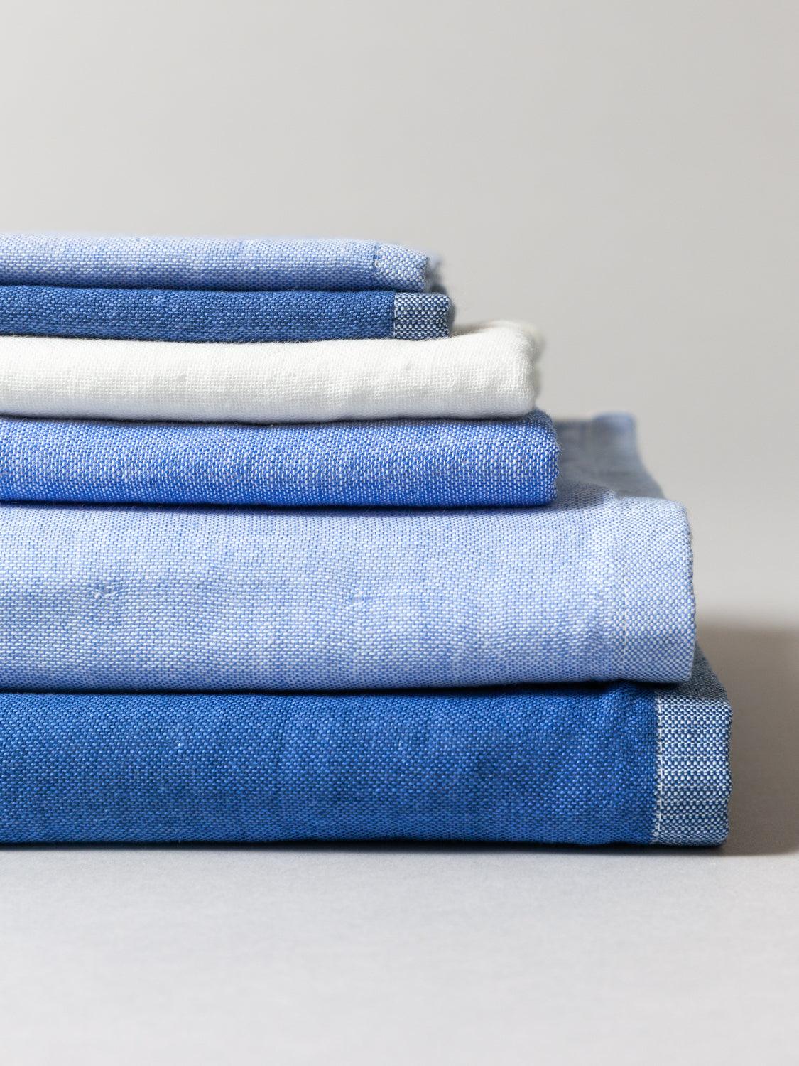 Two-Tone Chambray Towel - Blue