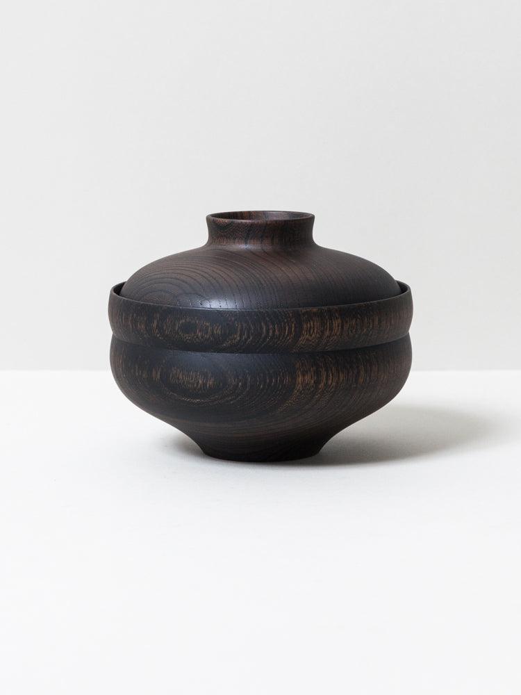 Tsumugi Wooden Bowl with Lid - Gunbai (Black)