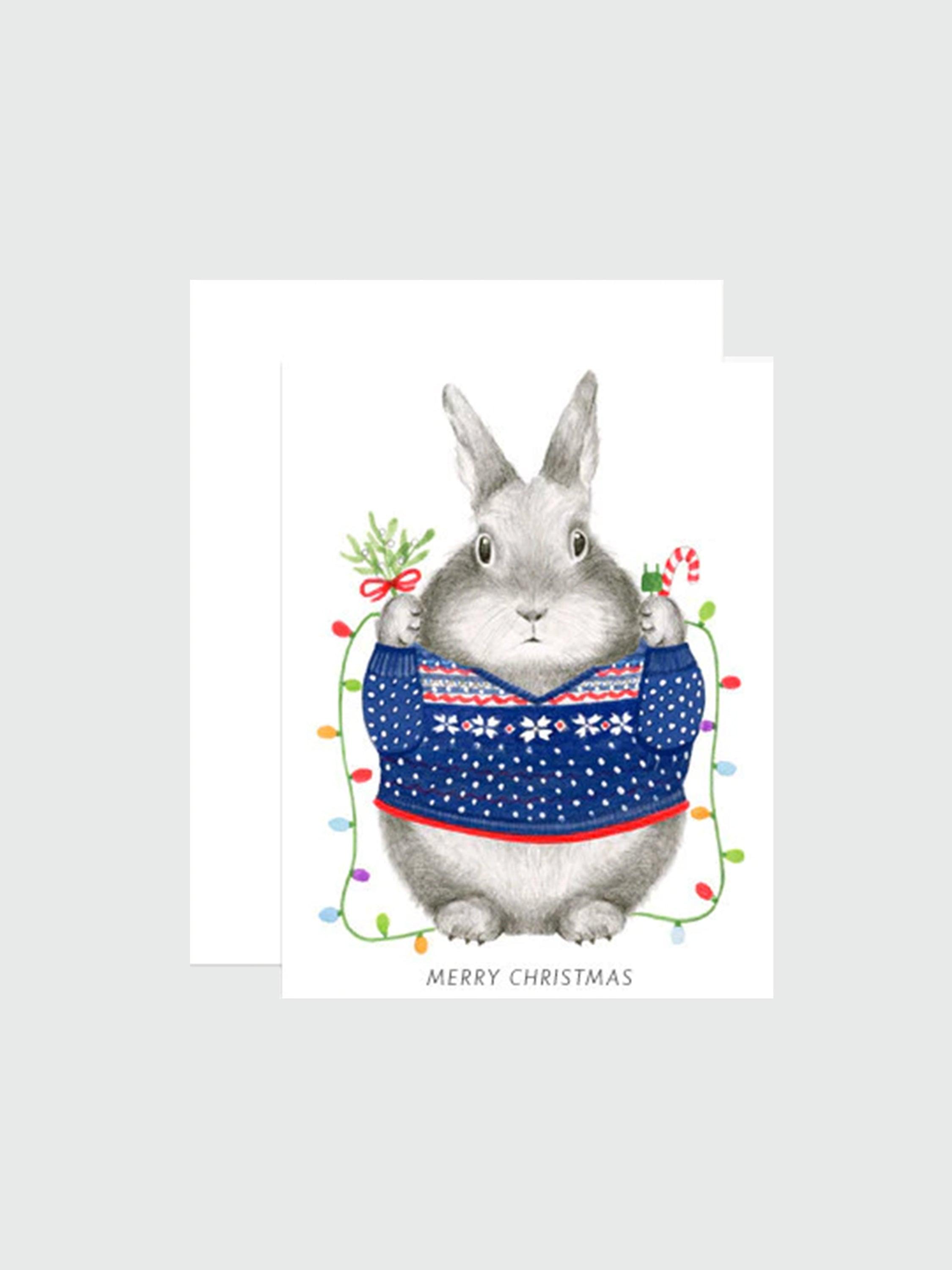 Greeting Card - Christmas Sweater Bunny - Rikumo