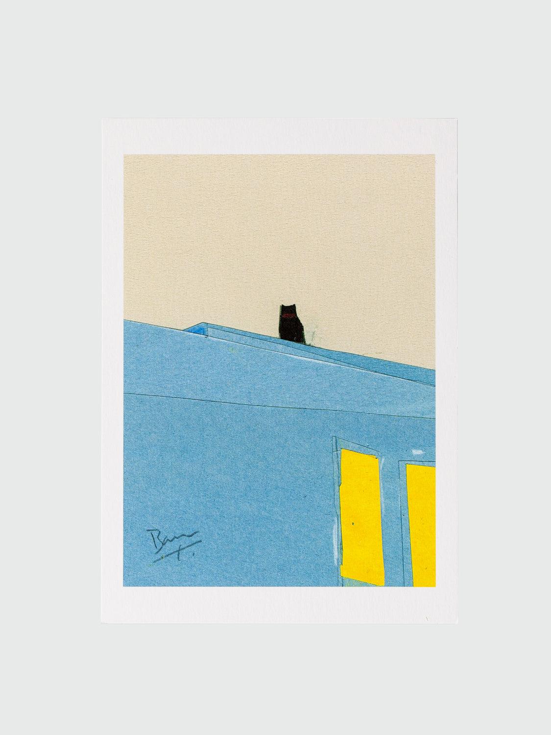 Taku Bannai Postcard - The Cat Next Door