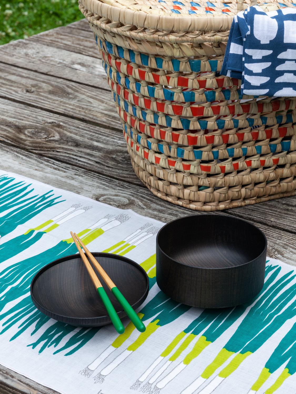 Tsumugi Wooden Bowl with Lid - Mentsuu (Black)