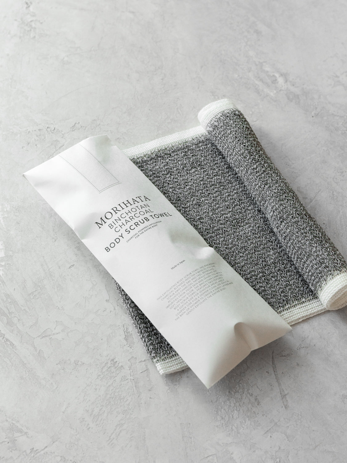 Morihata Binchotan Charcoal Body Scrub Towel