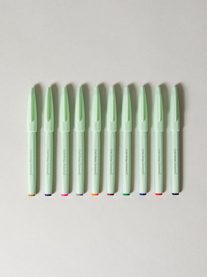 CDT Brush Sign Pens - 10-Pack, Assorted Colors
