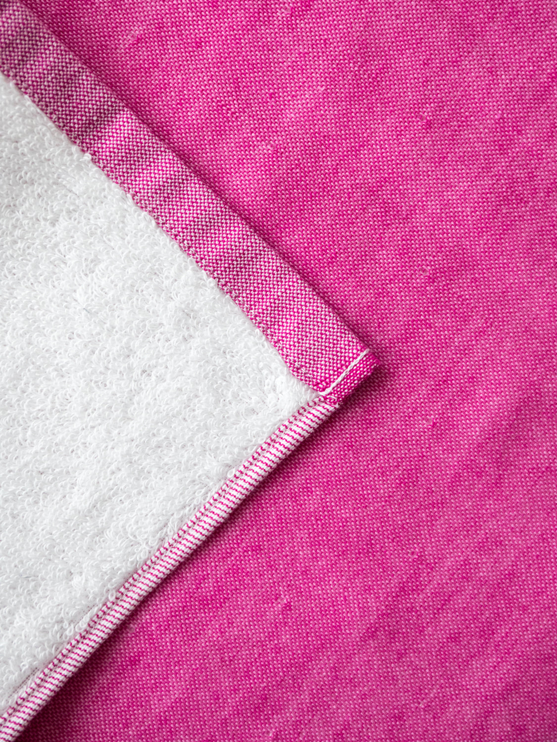 Two Tone Chambray Towel - Pink