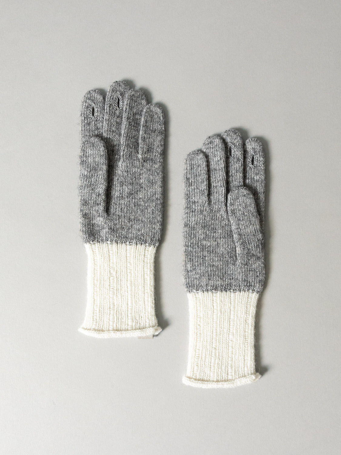 Recycled Wool Gloves - Light Grey