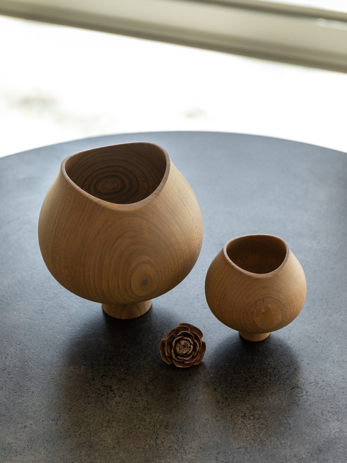 AEKA Object Footed Vase, Smoky Grey