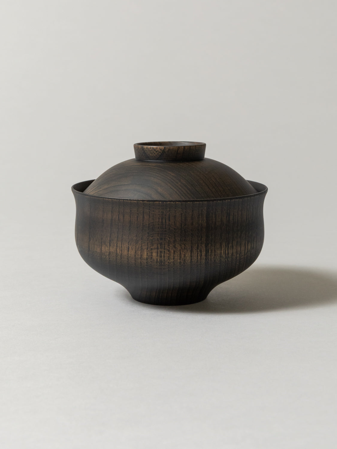 Tsumugi Wooden Bowl with Lid - Chidori (Black)