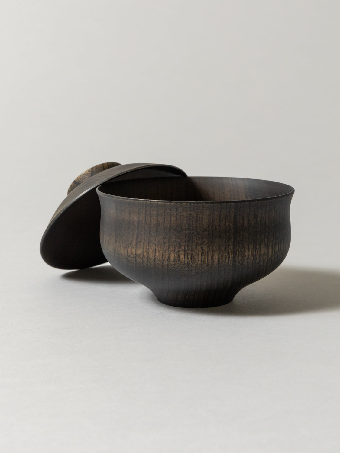 Tsumugi Wooden Bowl with Lid - Chidori (Black)
