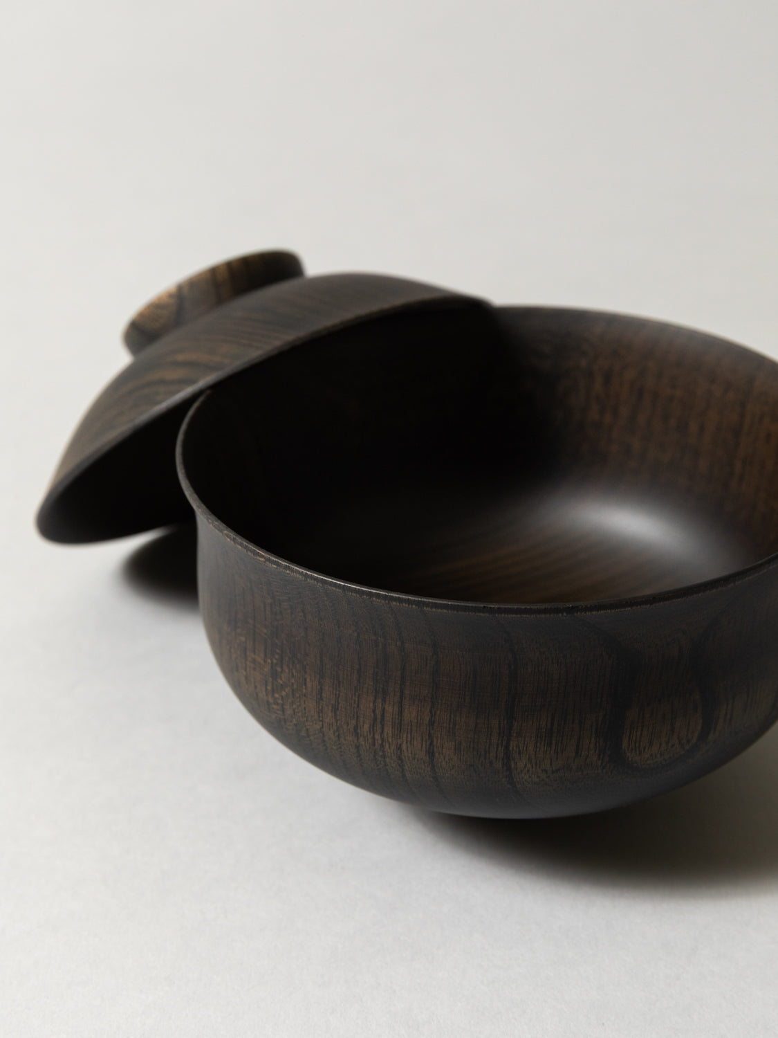Tsumugi Wooden Bowl with Lid - Chidori (Black)