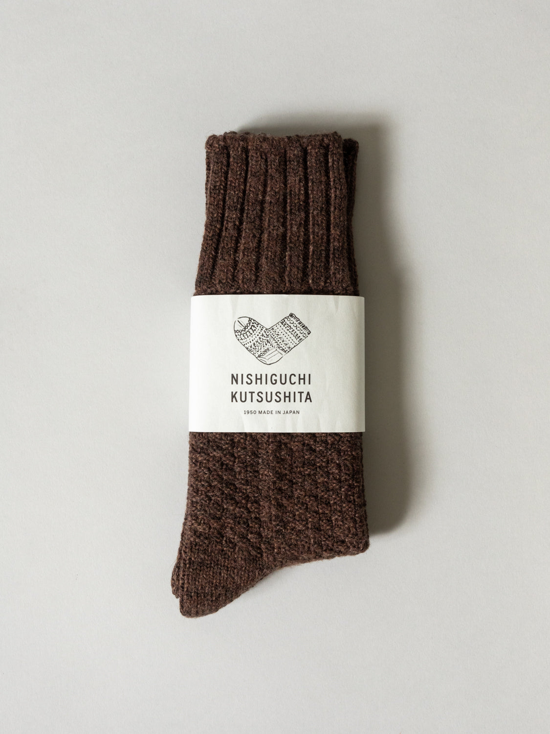 Wool Cotton Boots Socks, Brown