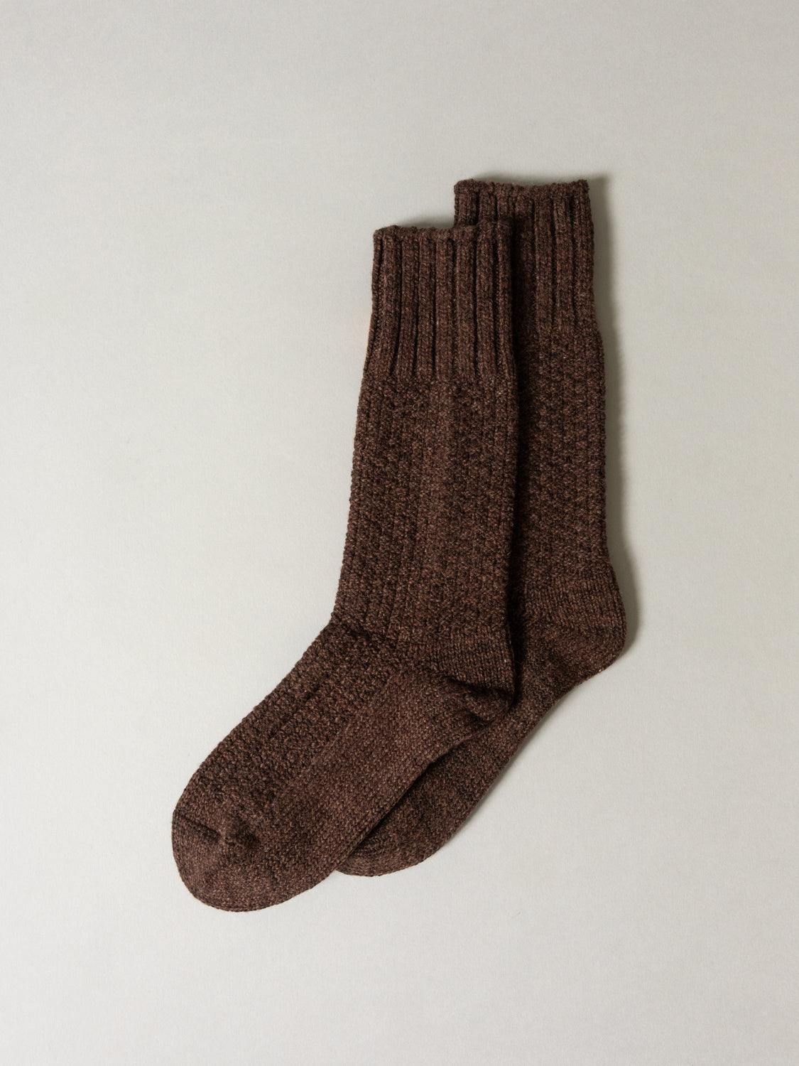 Wool Cotton Boots Socks, Brown