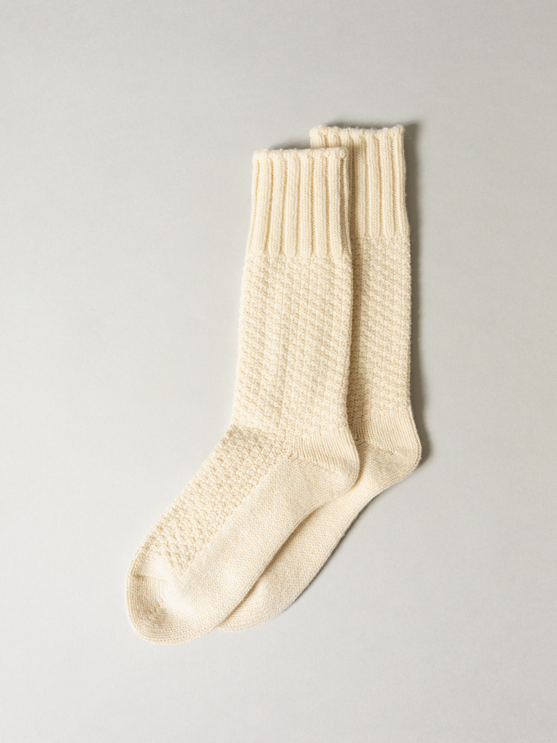 Wool Cotton Boots Socks, Ivory