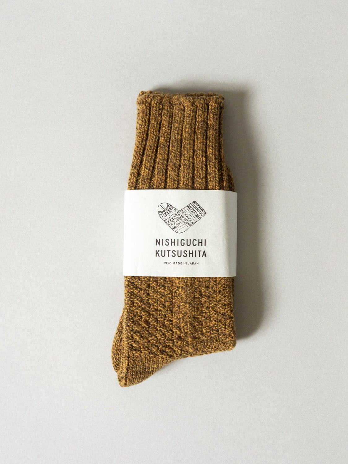 Wool Cotton Boots Socks, Mustard