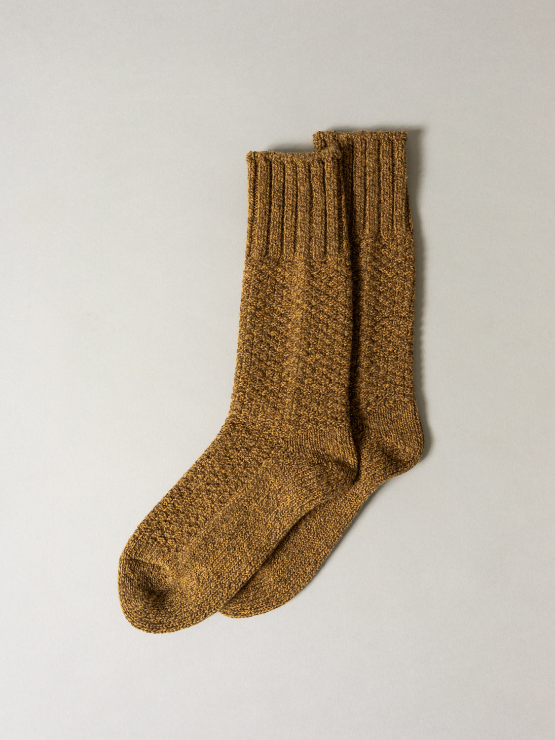 Wool Cotton Boots Socks, Mustard