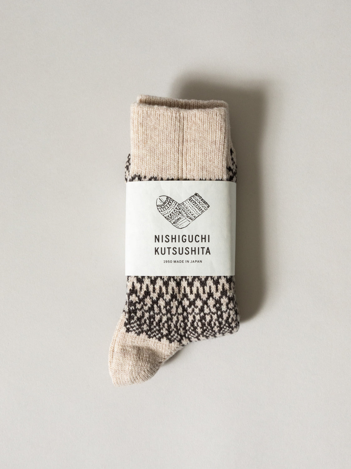 Wool Jacquard Socks, Oatmeal
