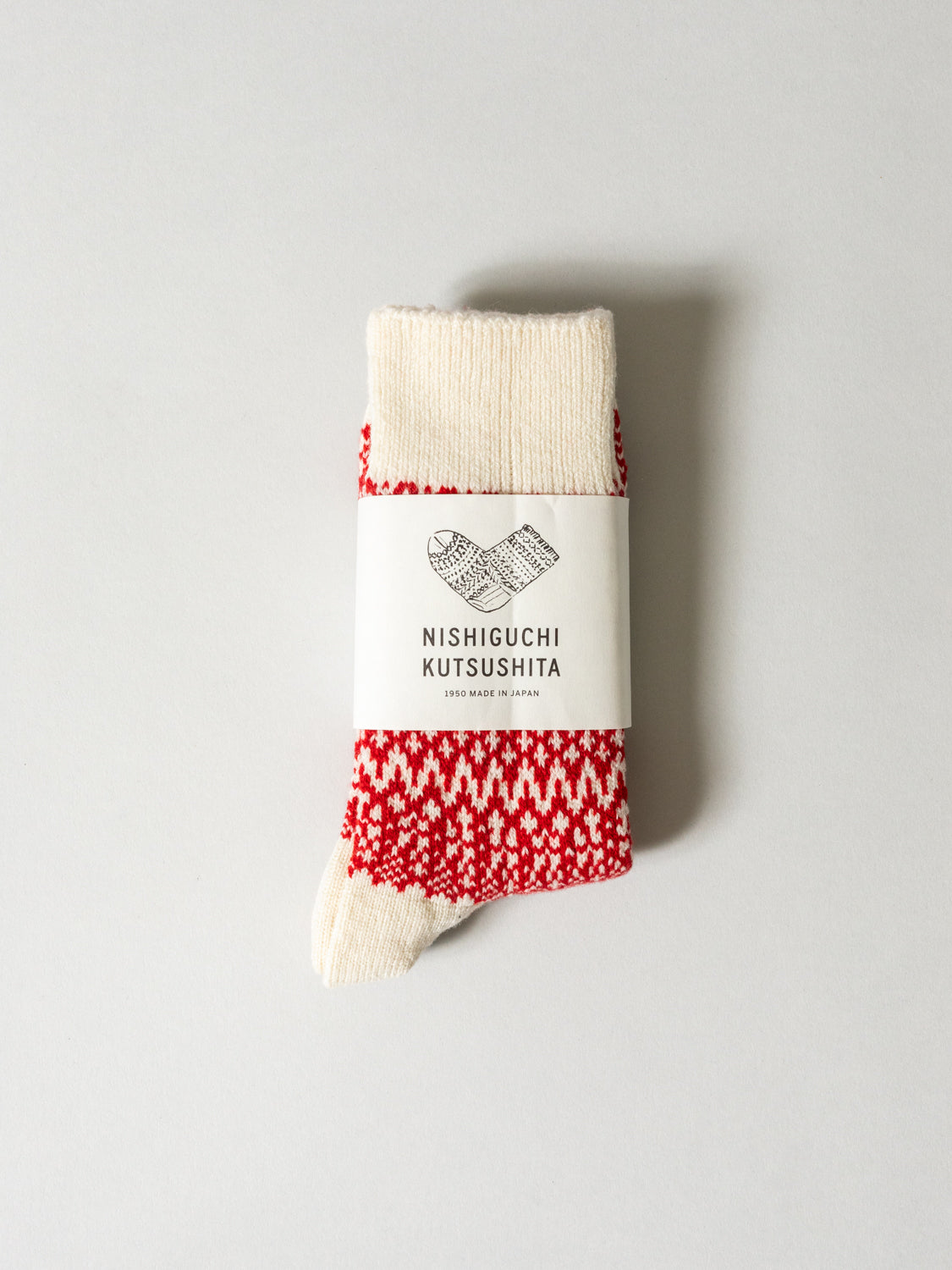 Wool Jacquard Socks, Red Sox