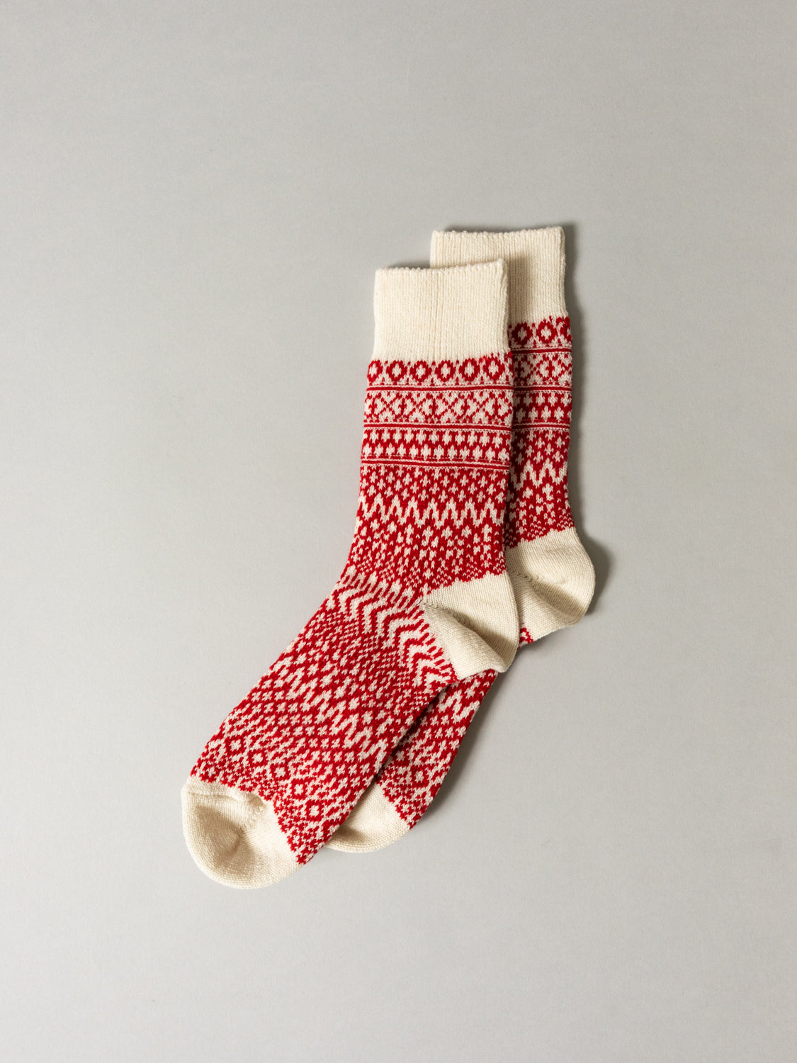 Wool Jacquard Socks, Red Sox