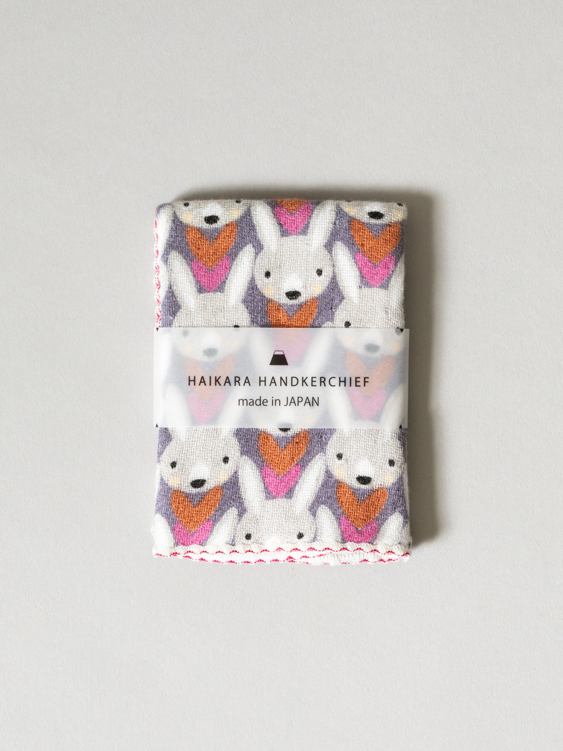 Haikara Little Handkerchief - Pink Bunny