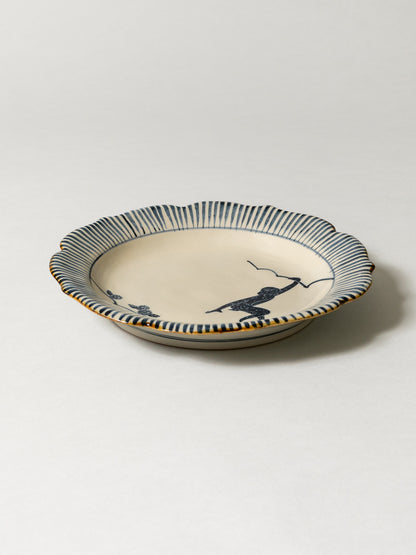 Round Flower Plate - Monkey