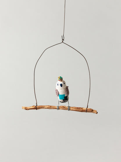Roost Wire Bird Mobile - Blue Owl