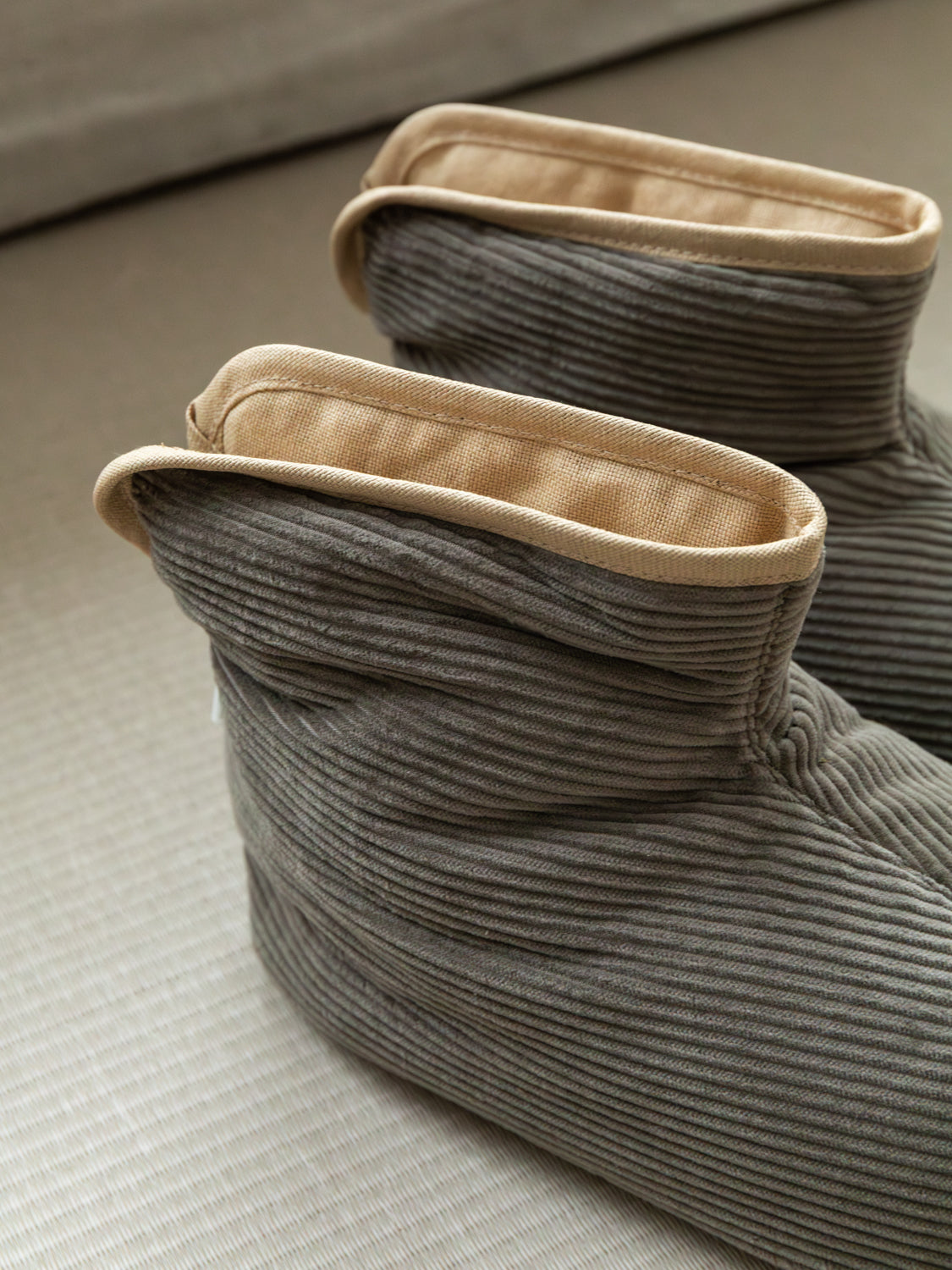 Sasawashi Corduroy Room Boots, Taupe