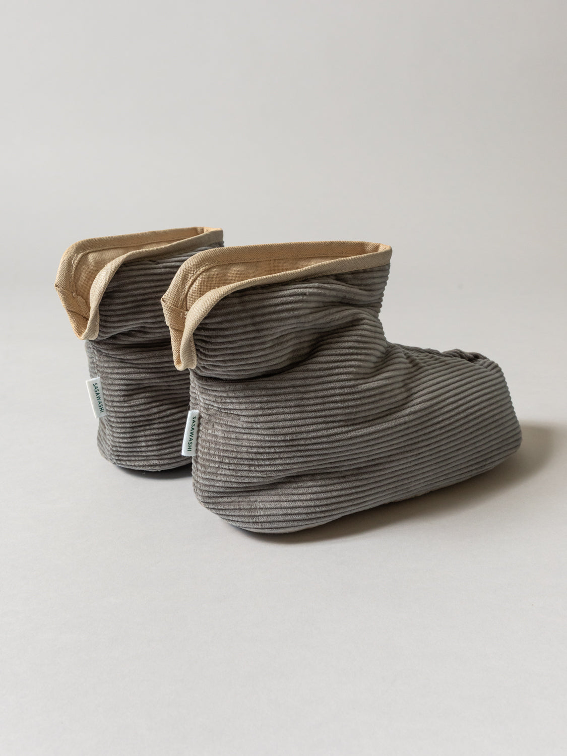 Sasawashi Corduroy Room Boots, Taupe