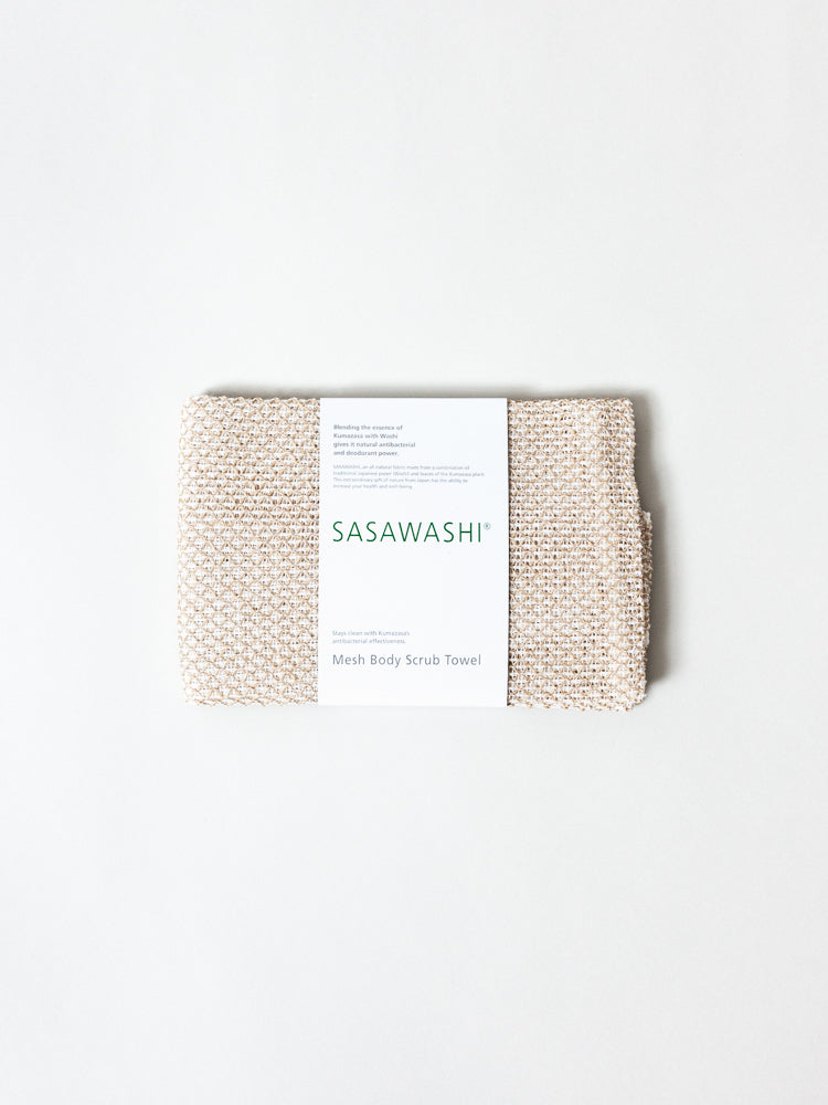 Sasawashi Mesh Body Scrub Towel | Japanese Body Scrub Towel | rikumo