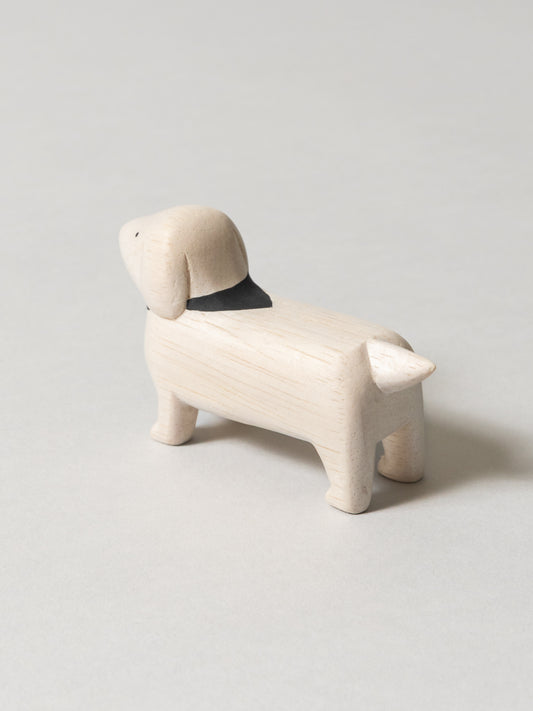 Wooden Animal - Dachshund, White