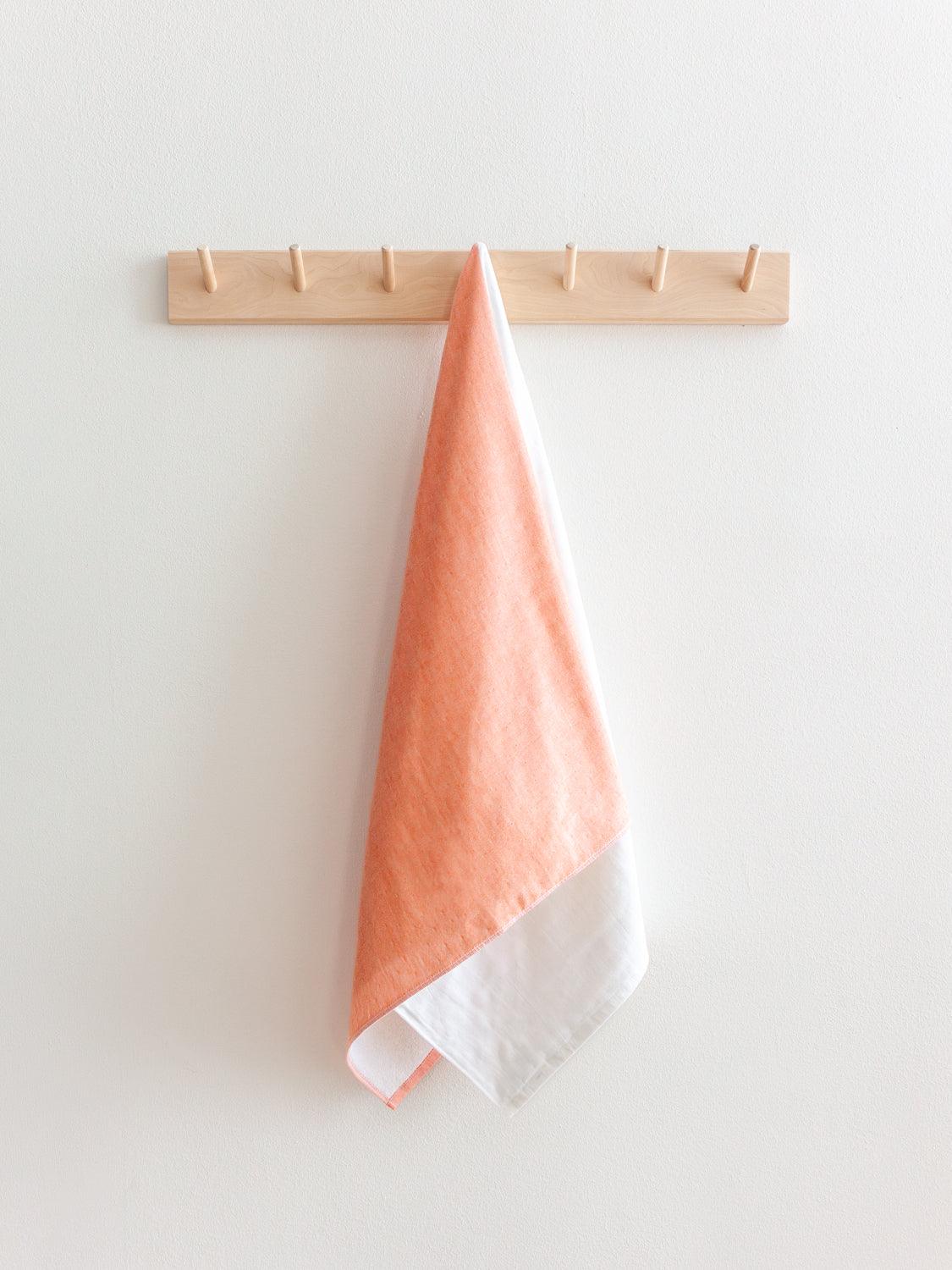 Two Tone Chambray Towel - Orange