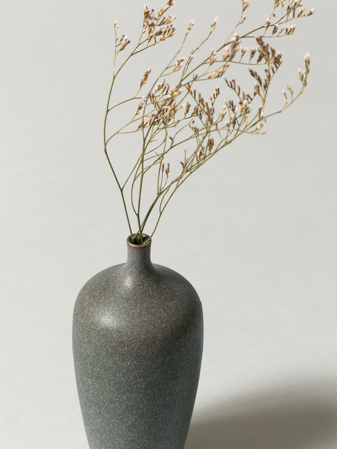 Vase and Dried Flower - Almond Green × Statice