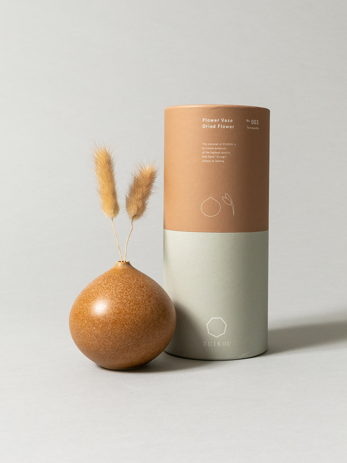 Vase and Dried Flower - Terracotta × Bunny Tail Grass