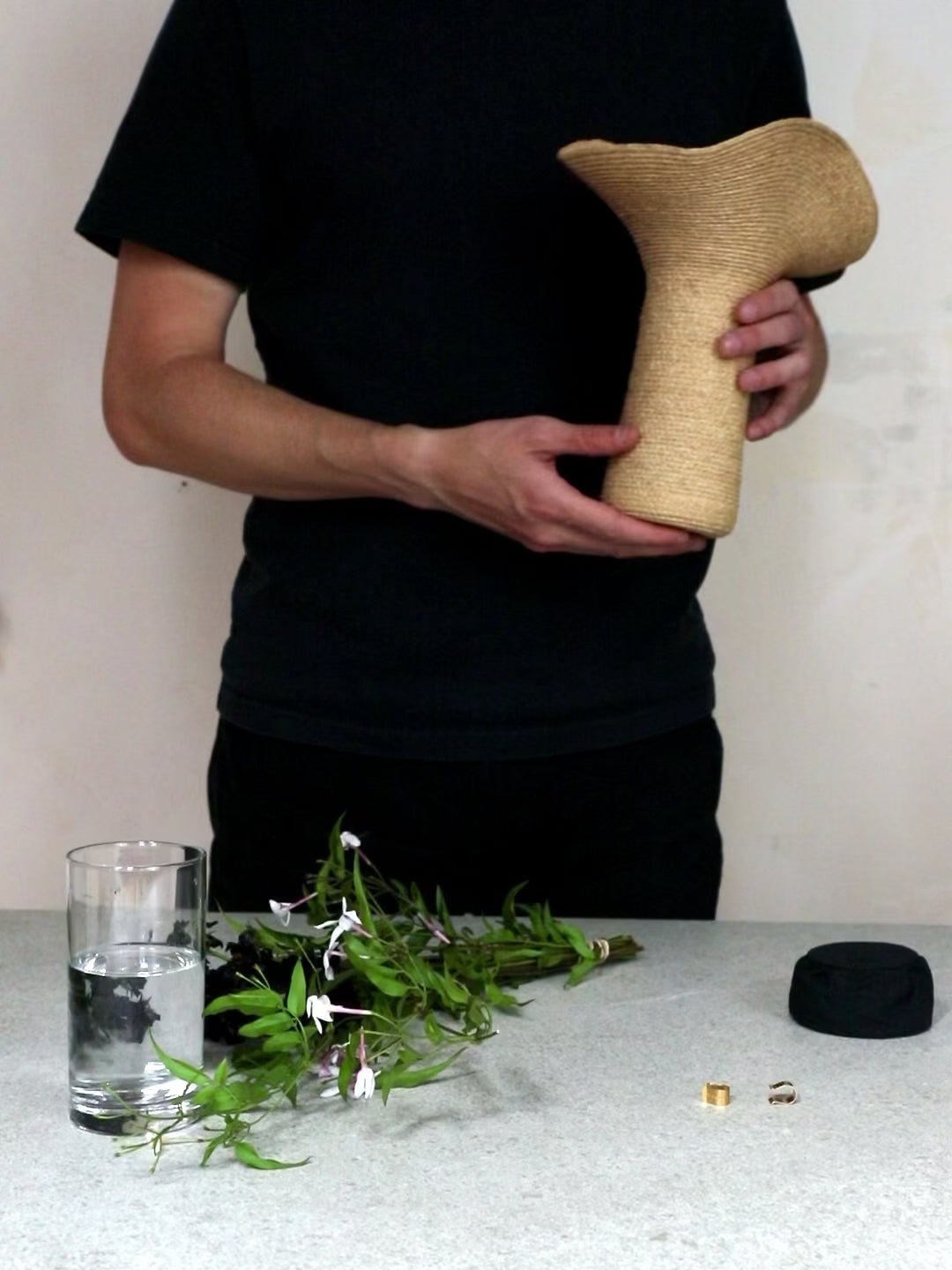 Lapel Raffia Vase