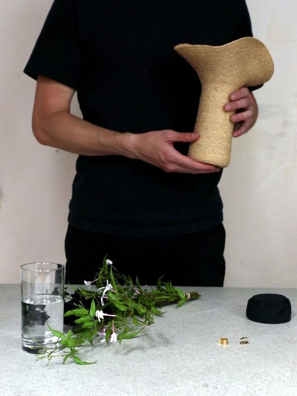 Lapel Raffia Vase