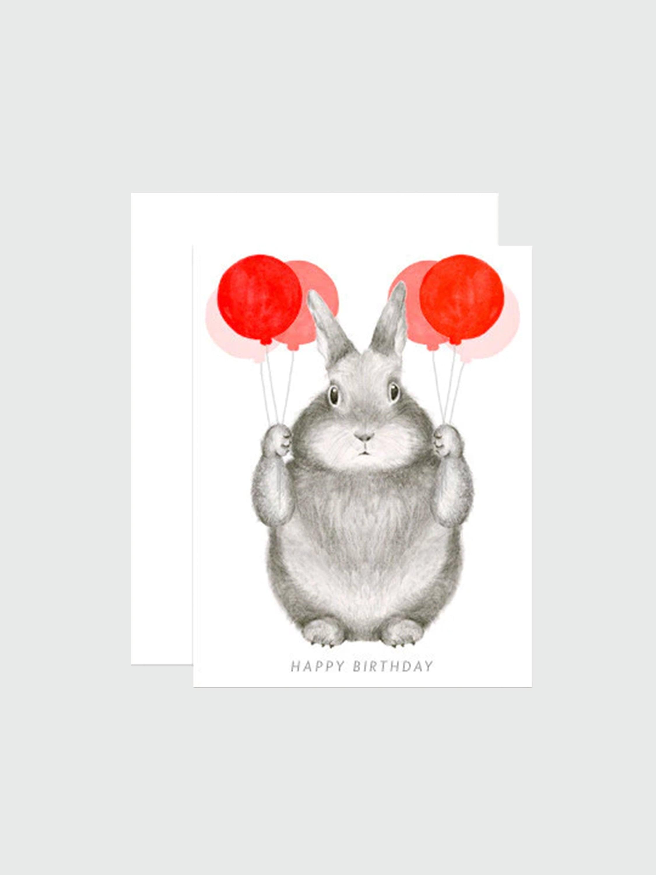 Greeting Card - Bunny Balloons
