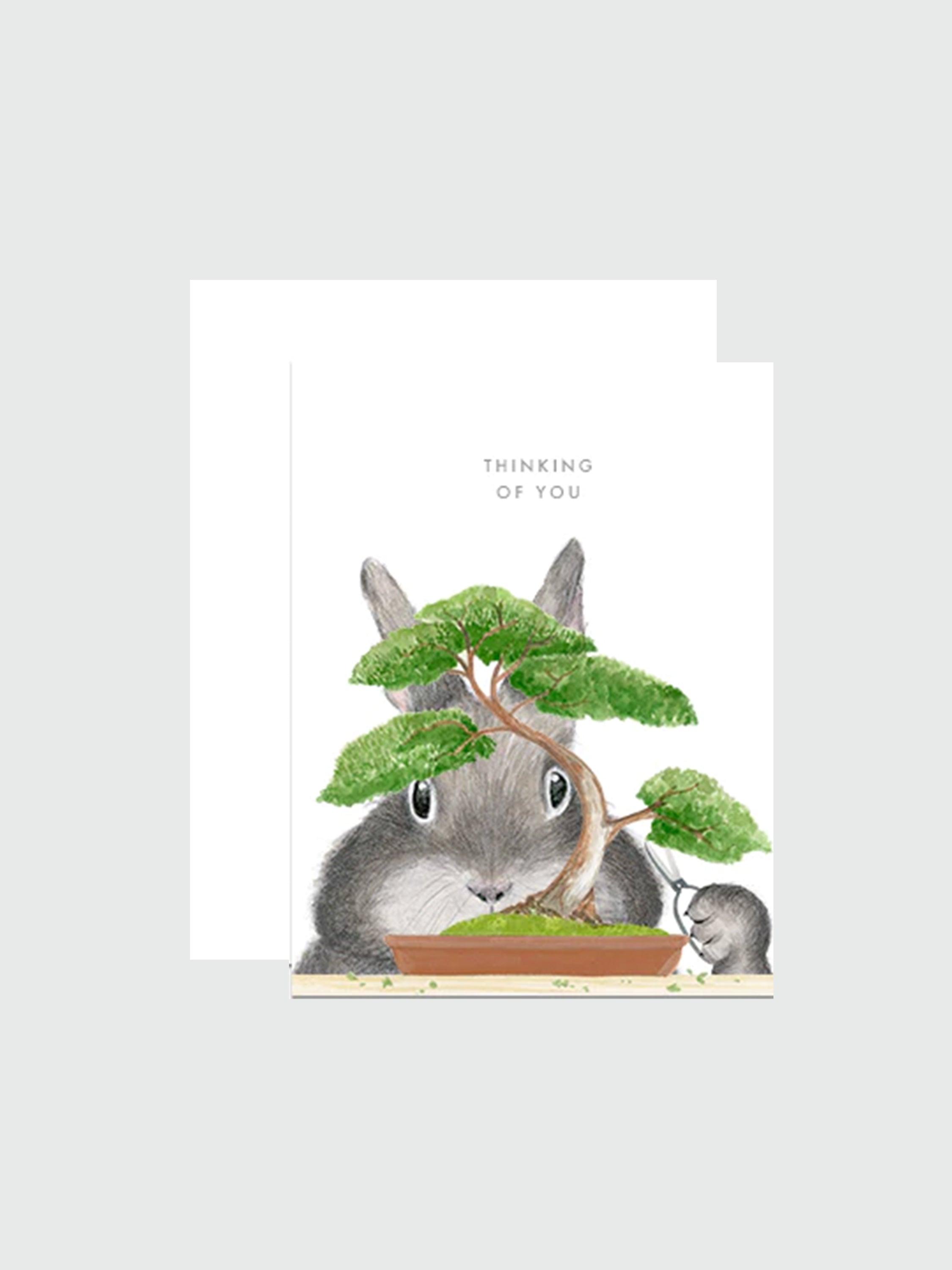 Greeting Card - Bonsai Bunny Thinking of You - Rikumo