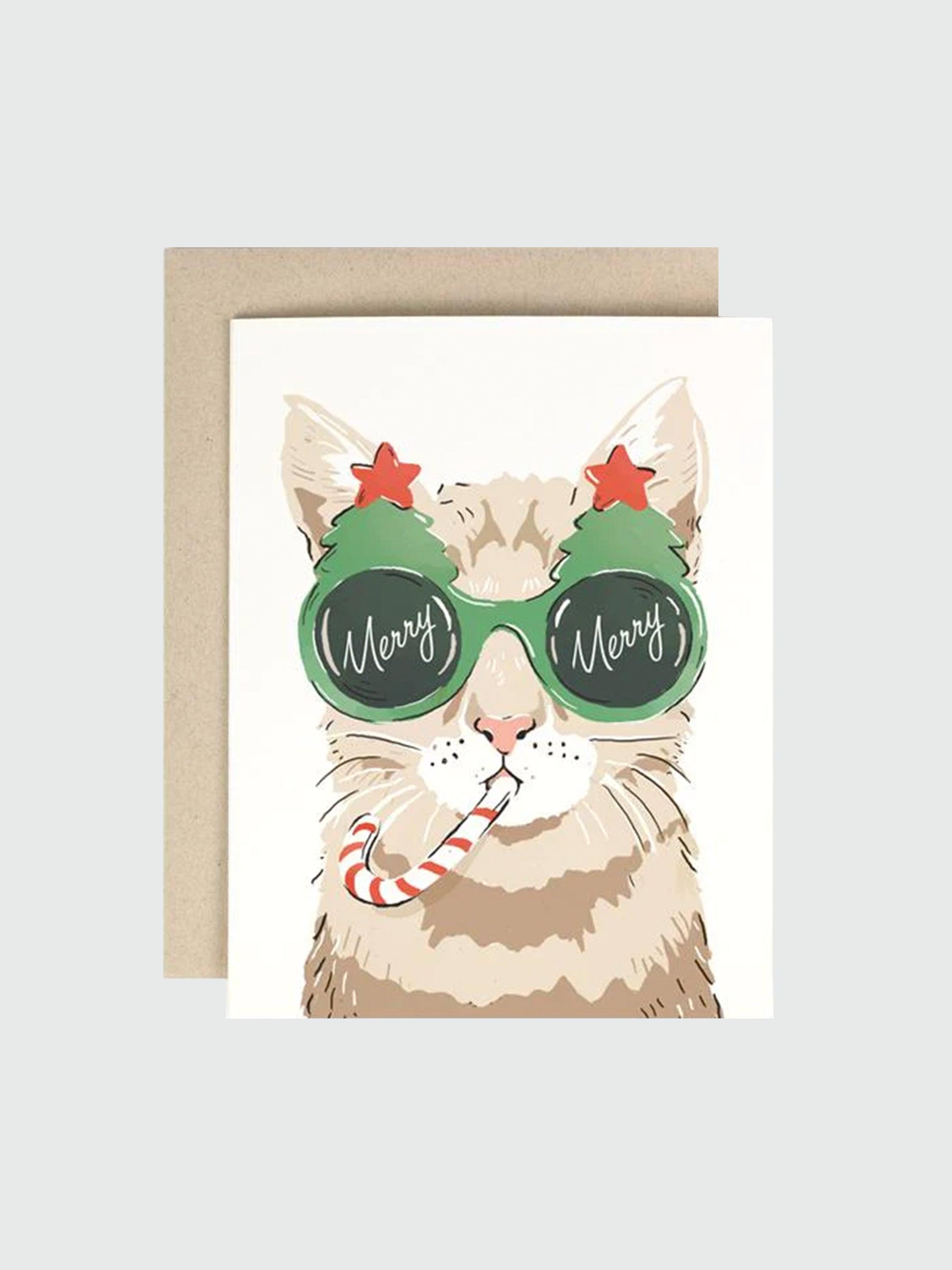 Greeting Card - Merry Merry Cat - Rikumo