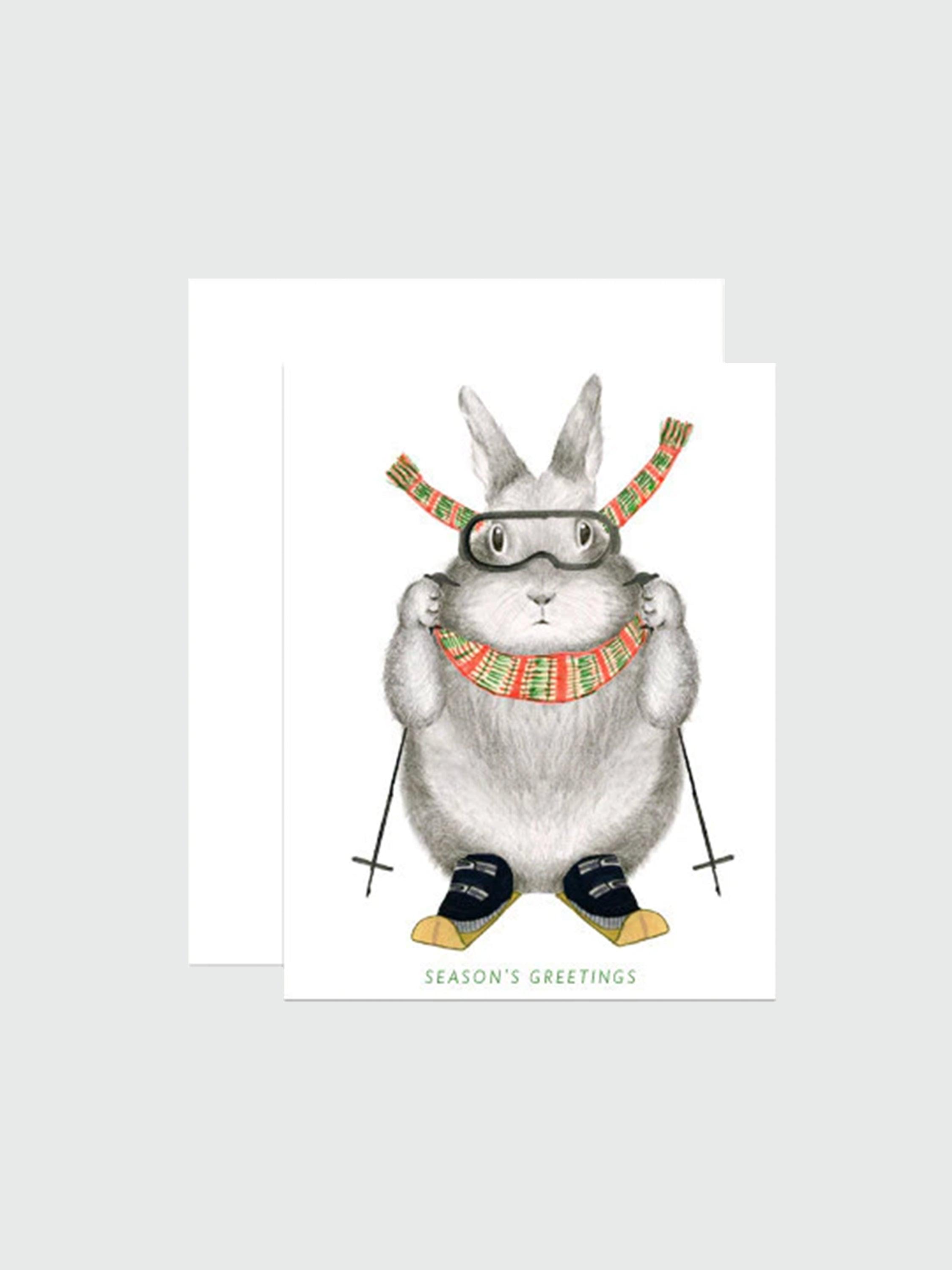 Greeting Card - Ski Bunny - Rikumo