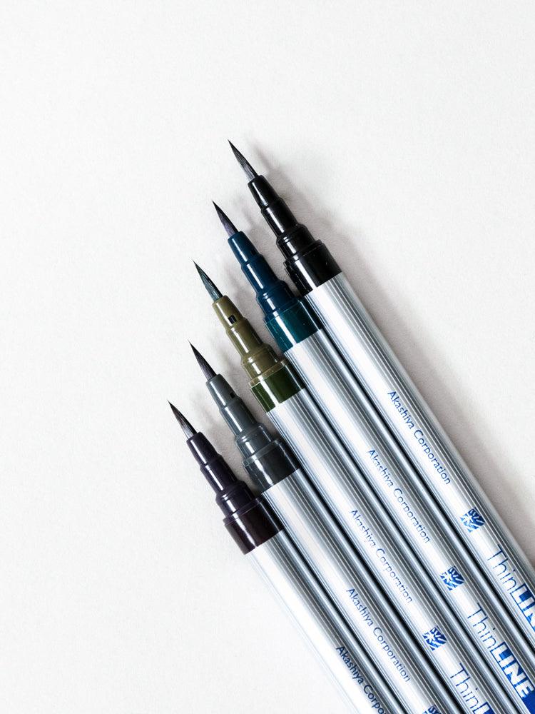 Akashiya ThinLine Brush Pen Set