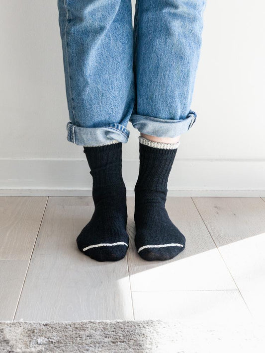 Silk Cotton Socks, Black