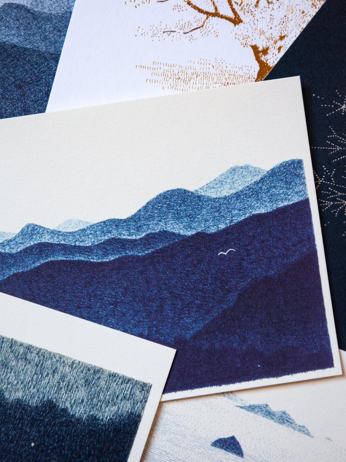 Shunshun Post Card, White Indigo Woods